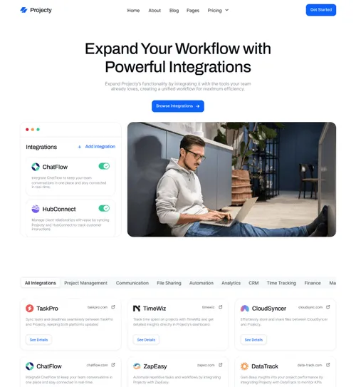 Integrations Page